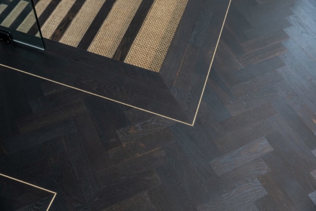 Solid European Oak Parquetry Flooring Herringbone Brass Borders Sydney