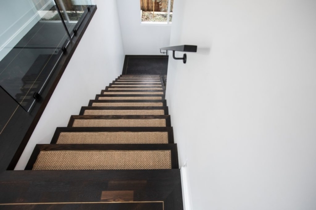 Solid American Oak Staircase Sisal Insert Brass Sydney