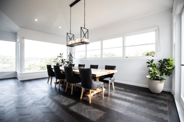 Solid European Oak Parquetry Flooring Herringbone Brass Borders Sydney