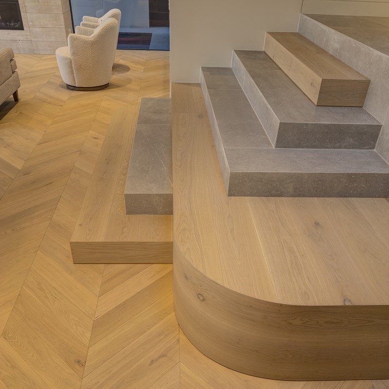 Chevron European Oak Parquetry Pre-finished